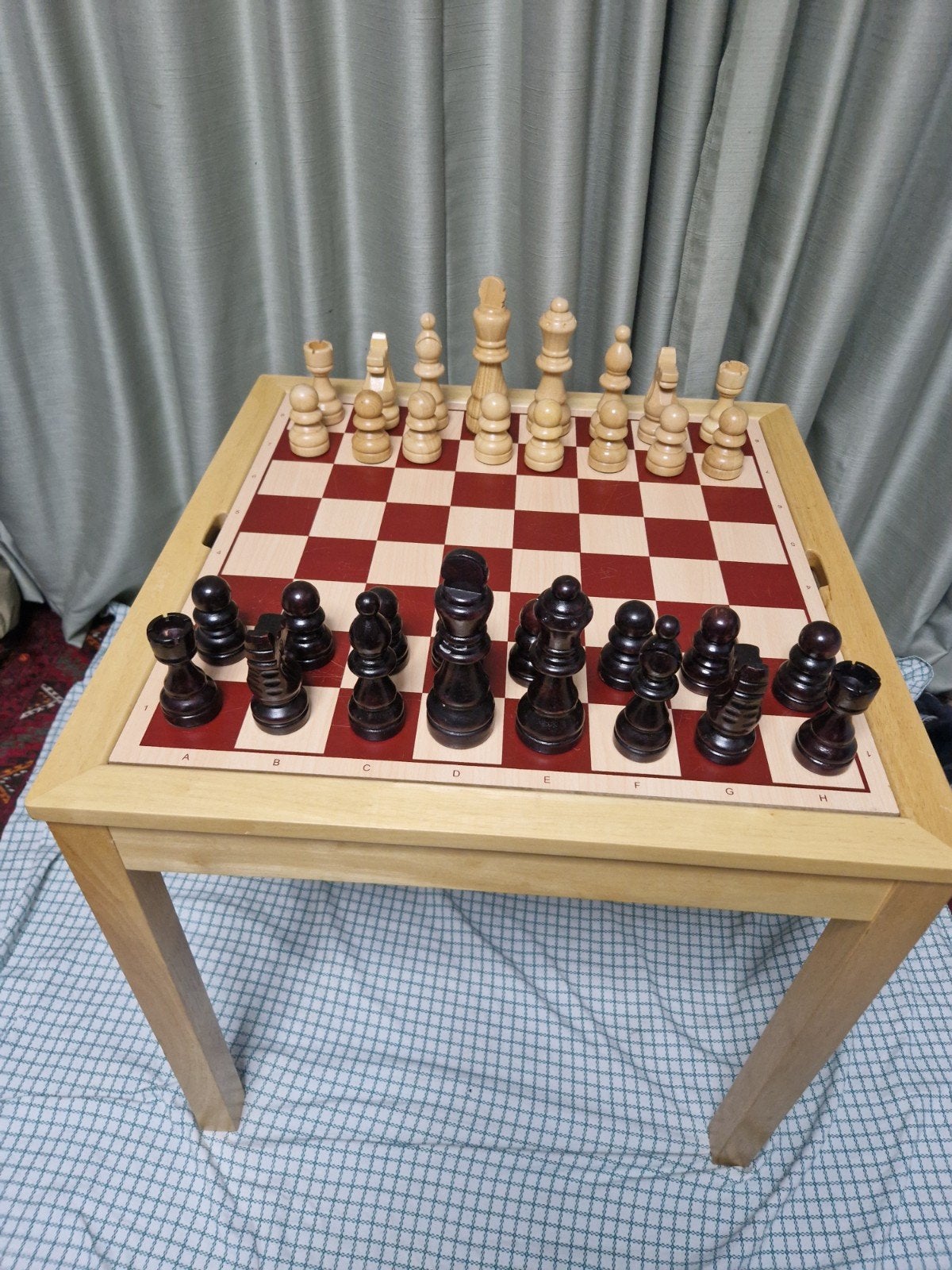 Speciale Schaak- en damtafel met opbergruimte, Een of twee spelers, Ophalen, Zo goed als nieuw