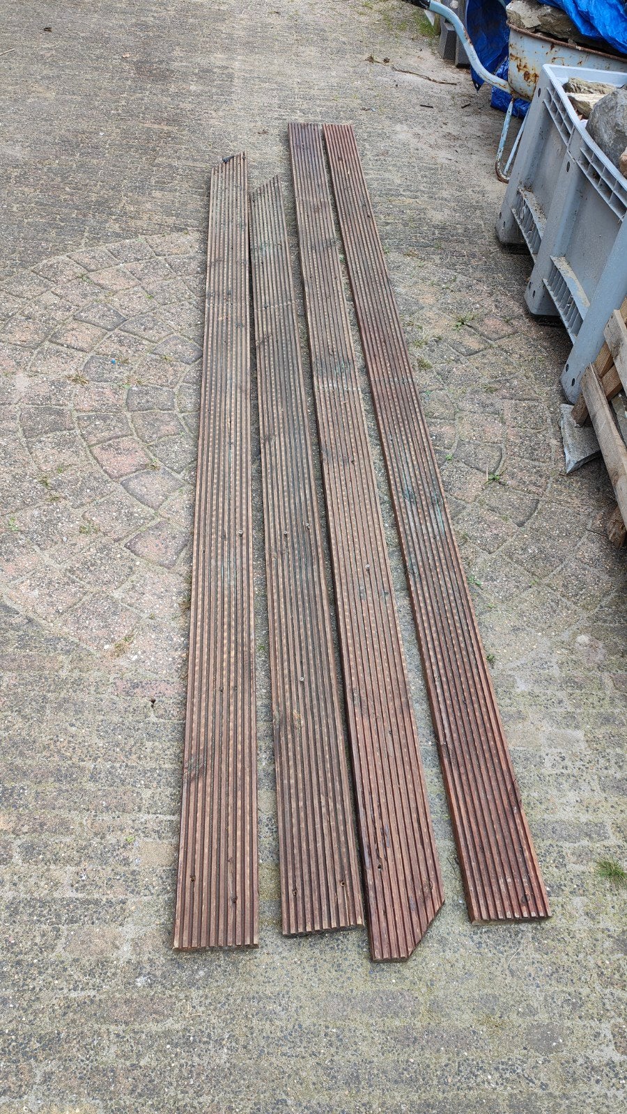 Douglas vlonderplanken - 2x 3.6m, 2x 3m - Zo goed als nieuw, Tuin en Terras, Ophalen, Zo goed als nieuw, Hout