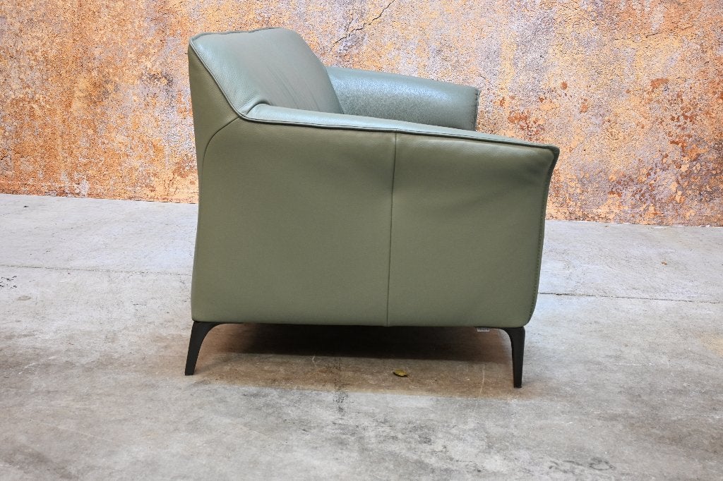 ZGANieuw! groene leren Leolux Mayon design bank, Leolux, Leolux, 150 tot 200 cm, Tweepersoons