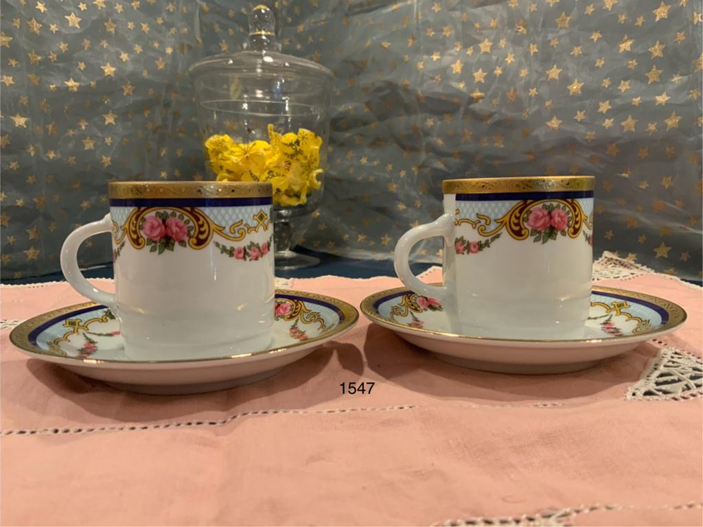 2 Weissesstal Porzellan Bavaria mokka kop en schotel, Antiek en Kunst, Antiek | Servies los, Ophalen of Verzenden
