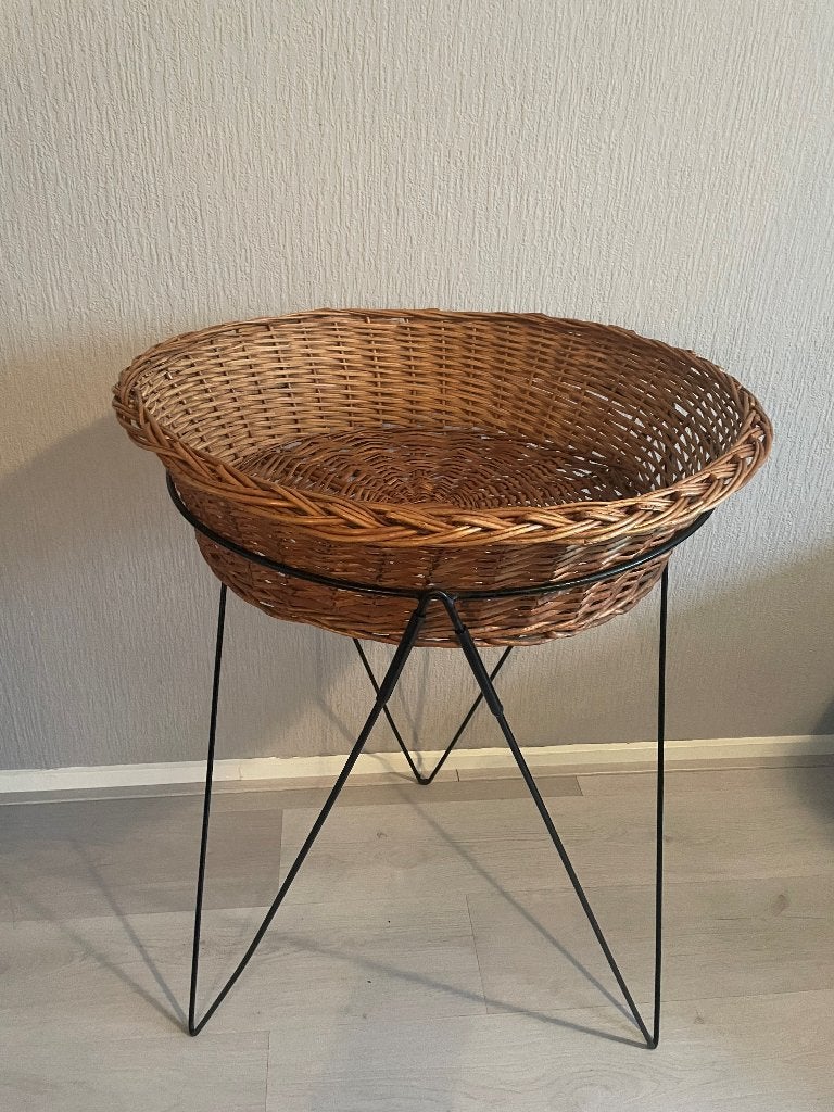 Winkel Mand - Riet – Rotan - Vintage, Huis en Inrichting, Woonaccessoires | Schalen en Manden, Ophalen, Gebruikt, Mand, Rond