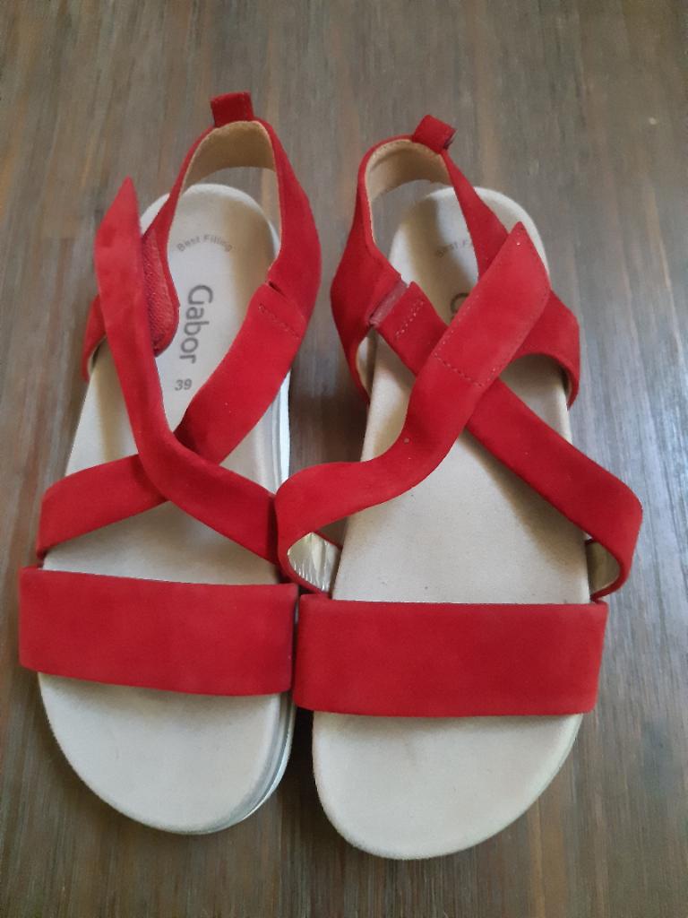 NIEUWE GABOR SANDALEN.  MAAT 39, Gabor, Zo goed als nieuw, Rood, Sandalen of Muiltjes