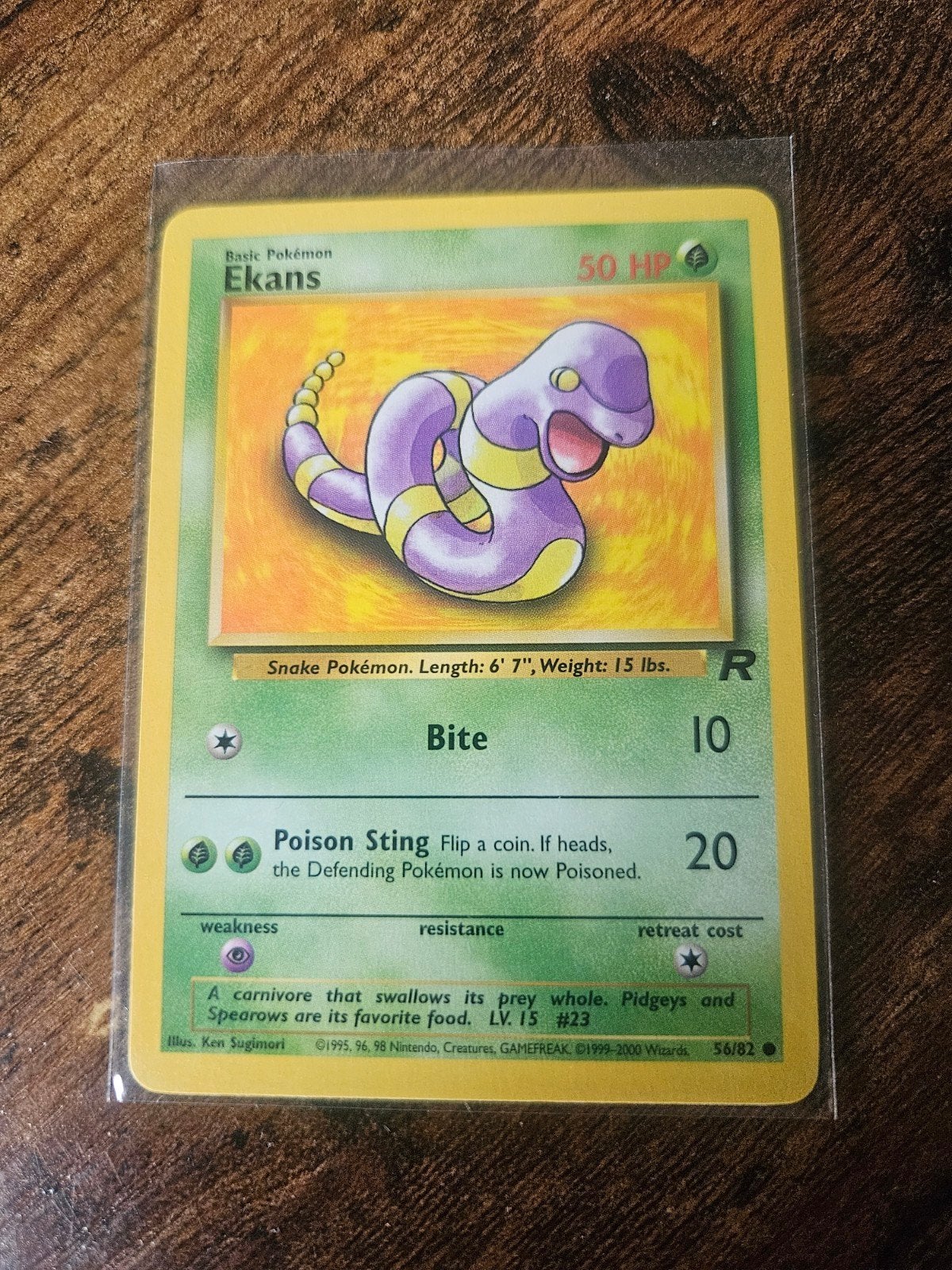 Pokémon Kaart Ekans (Base Set 23/102) - Vintage, Ophalen of Verzenden, Gebruikt, Losse kaart