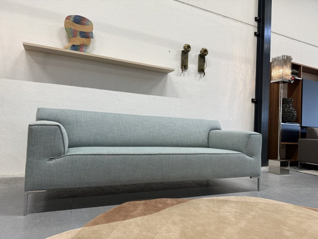 Nieuw Design on Stock Bloq Bank 3 zits blauw stof Skye 232, 75 tot 100 cm, Ophalen of Verzenden, Rechte bank, Stof