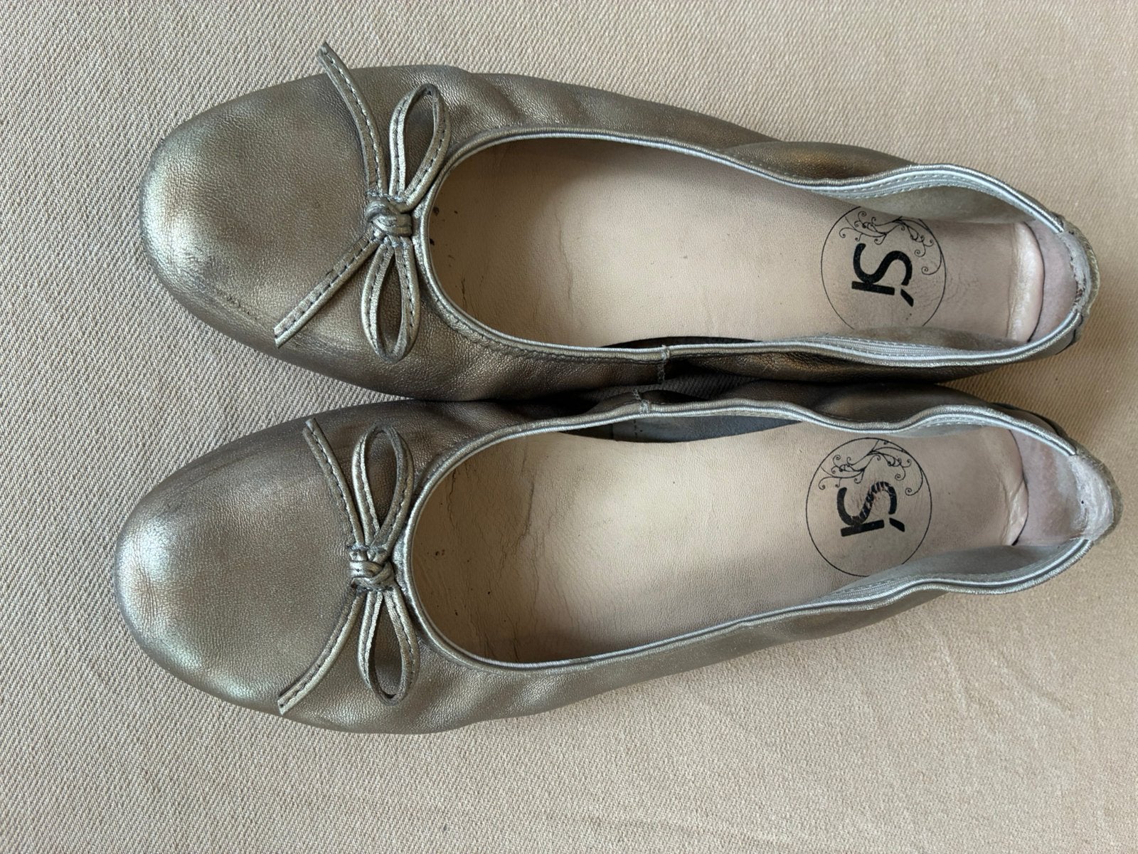Brons kleurige ballerina’s maat 38, Ophalen, Overige kleuren, Ballerina's, Gedragen