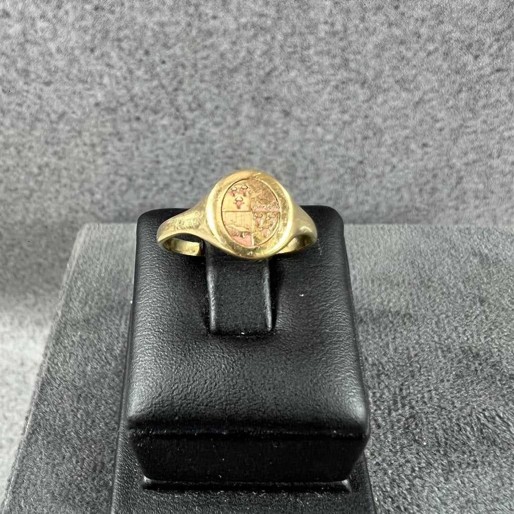 Gouden Ring | 9k | 2,26g | mongram ring | 15,25cm | 414884 (m2431233300 ...
