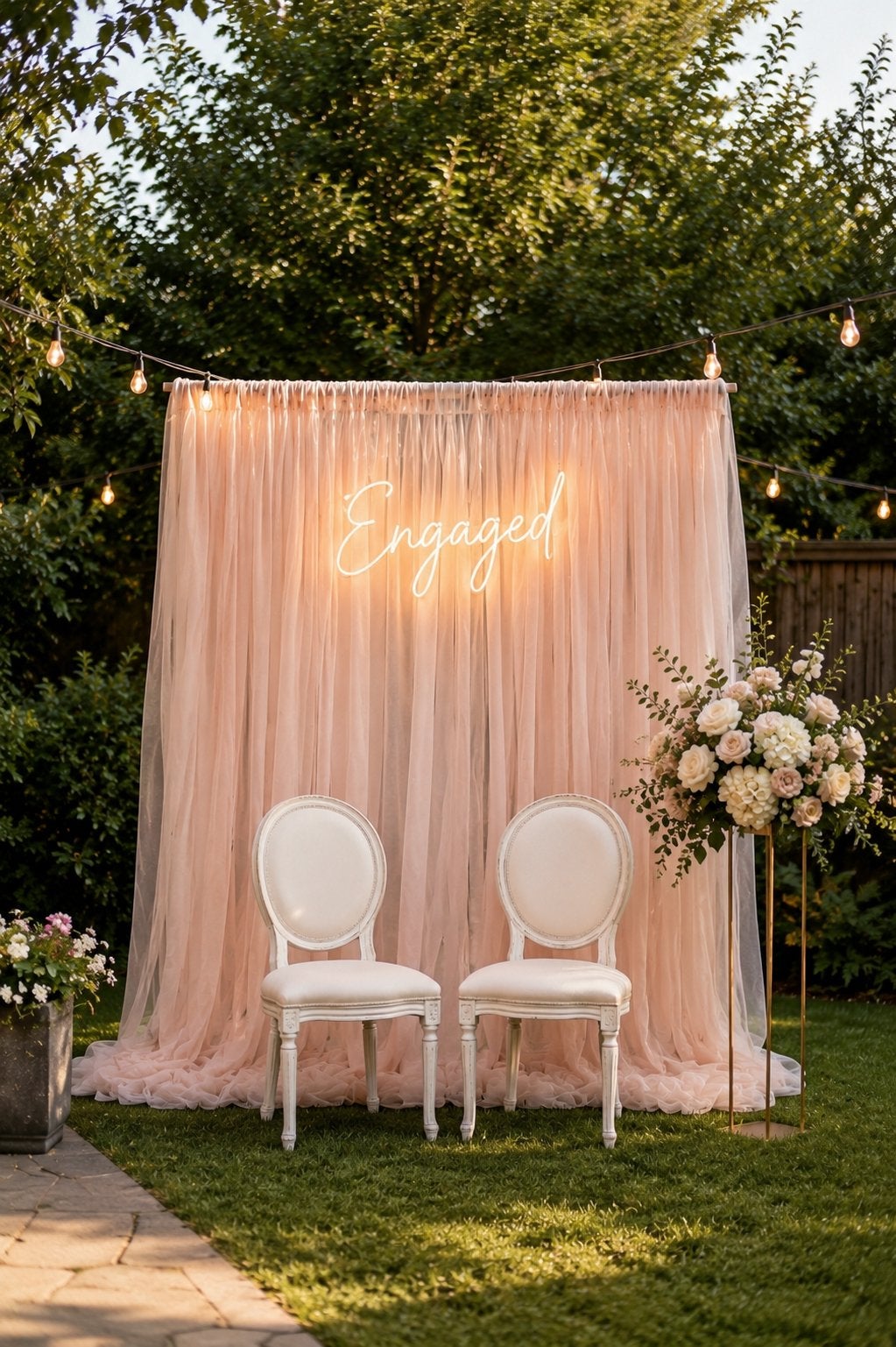 Romantische Backdrop Te Huur | €80,-, Ophalen, Zo goed als nieuw, Geboorte of Huwelijk