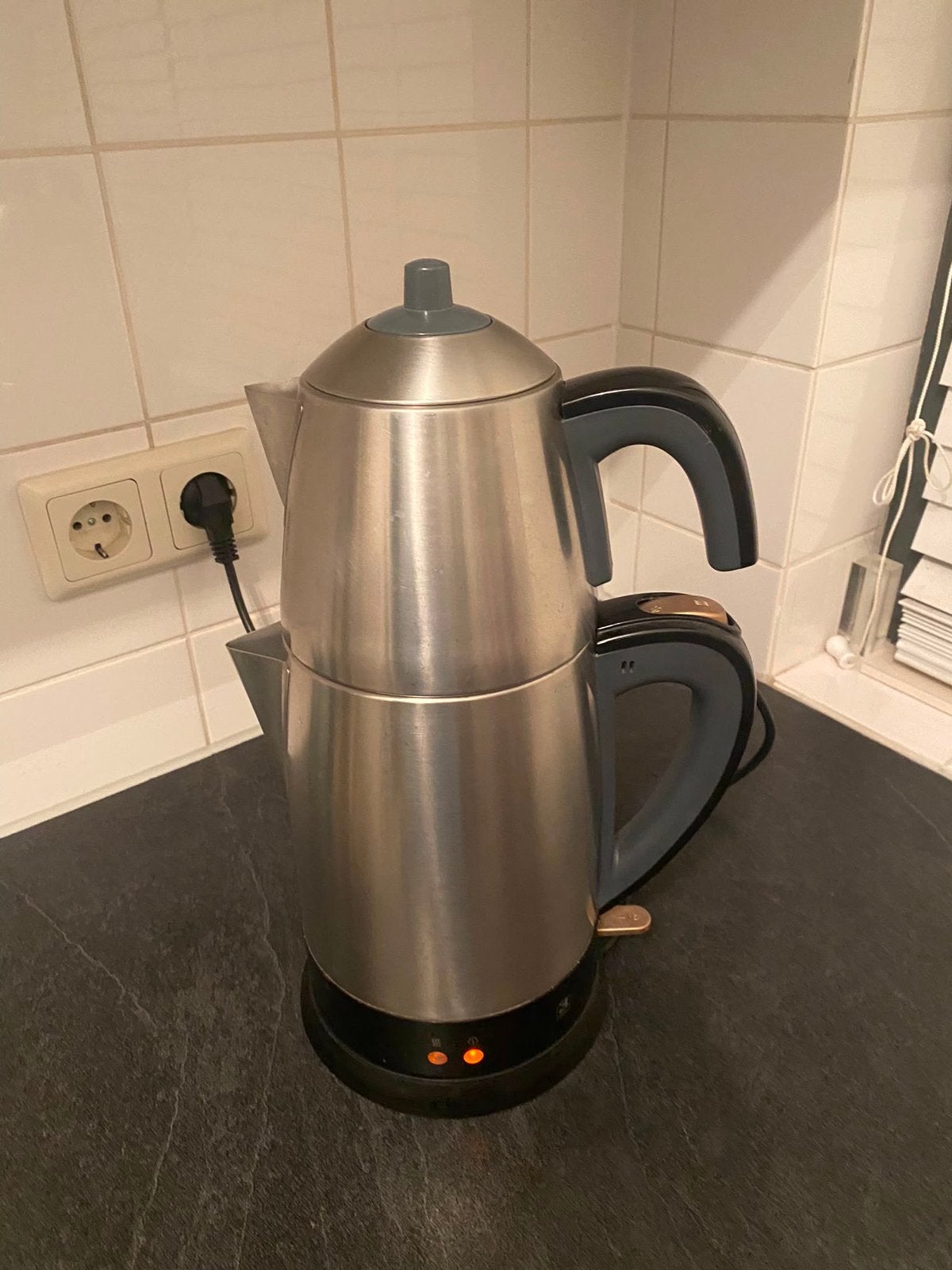 Theepot RVS, turkse / arabish model, Ophalen of Verzenden, Zo goed als nieuw, Rvs