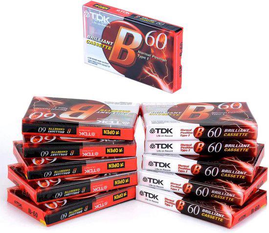 Audio Cassette Tape (10 pack) TDK B-60, Ophalen, 2 t/m 25 bandjes, Overige genres, Nieuw in verpakking