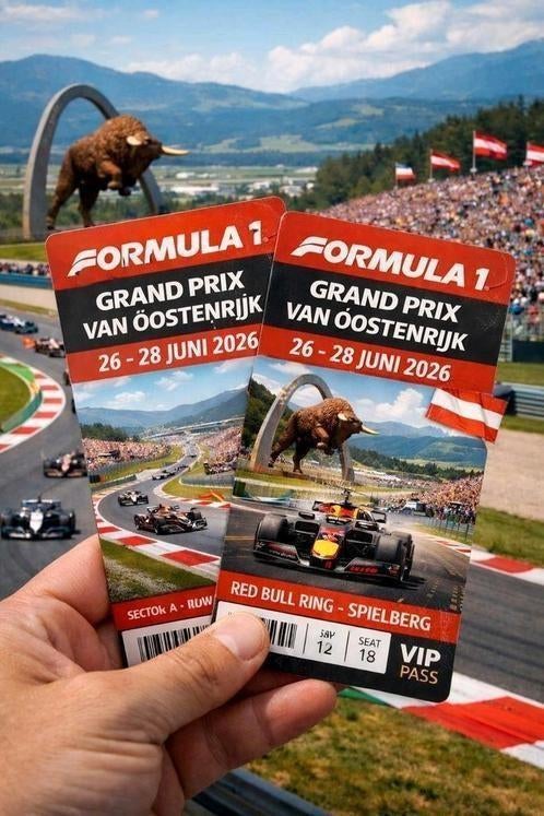 2 tickets f1 gp oostenrijk, Twee personen