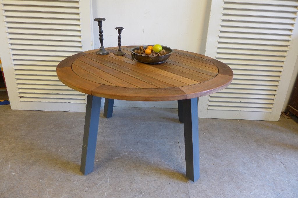 ronde teak tuintafel, Tuin en Terras, Tuintafels, Zo goed als nieuw, Rond, Teakhout, Ophalen