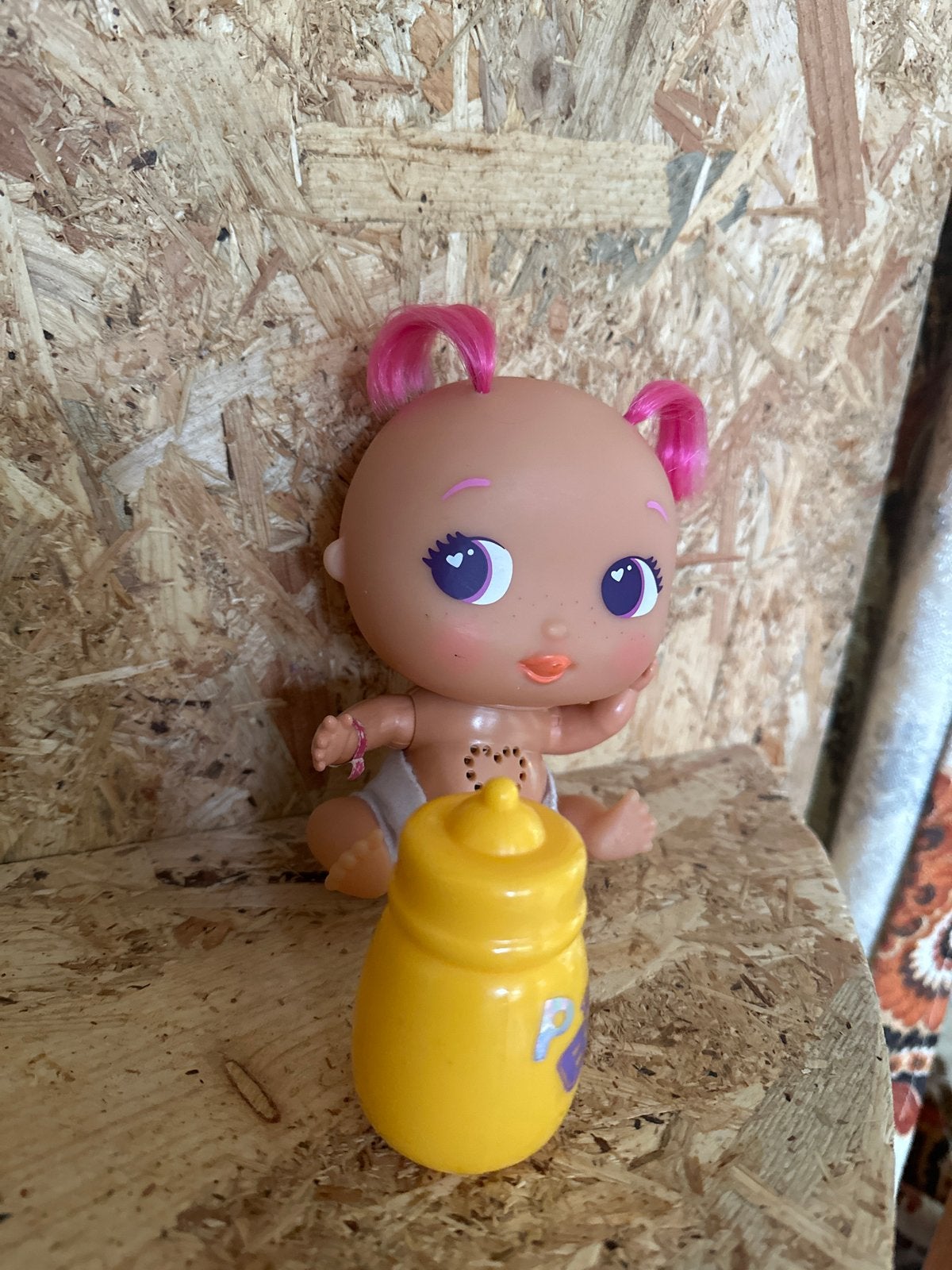 Pratende Baby Pop met Flesje - Interactief Speelgoed, Ophalen of Verzenden, Gebruikt, Babypop