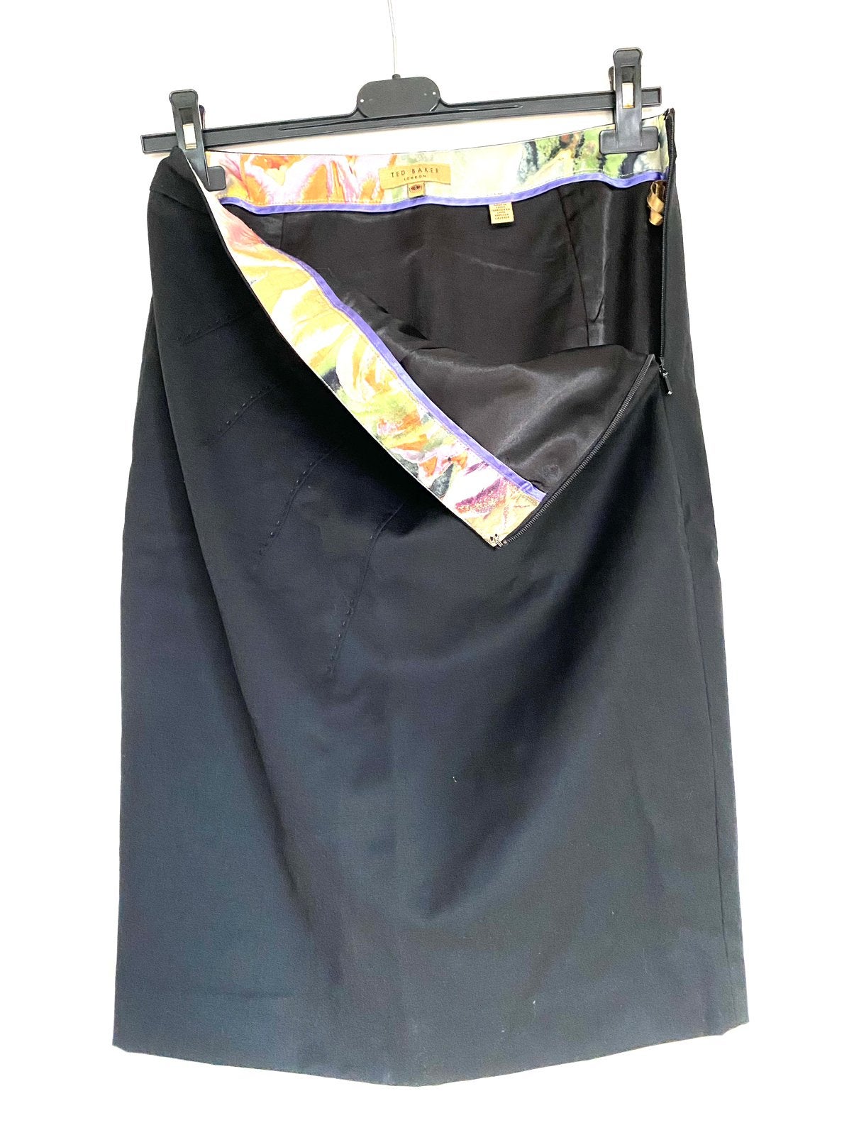 Ted Baker zwarte rok 36, zo goed als nieuw, fijn details, Zwart, Ophalen of Verzenden, Zo goed als nieuw, Knielengte