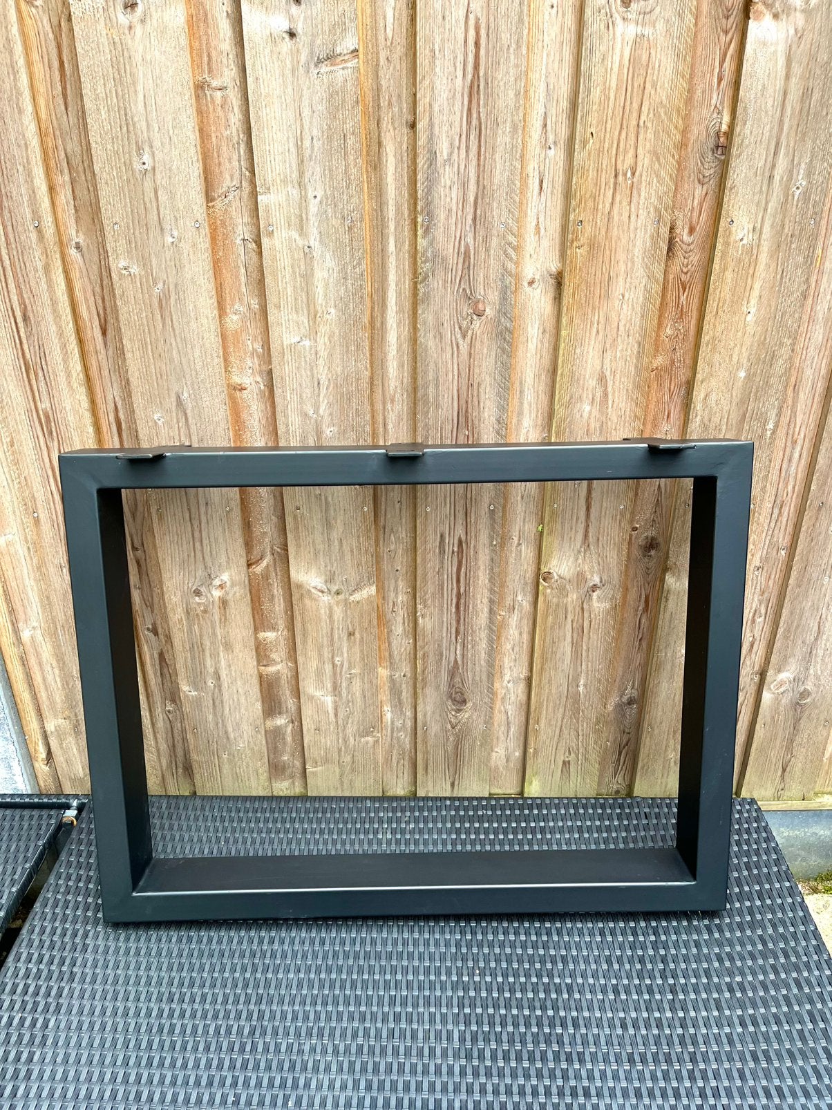 Set van 2 Stalen Bartafel Poten (110x60cm)-Zwart Industrieel, Huis en Inrichting, Tafelonderdelen, Ophalen, Zo goed als nieuw
