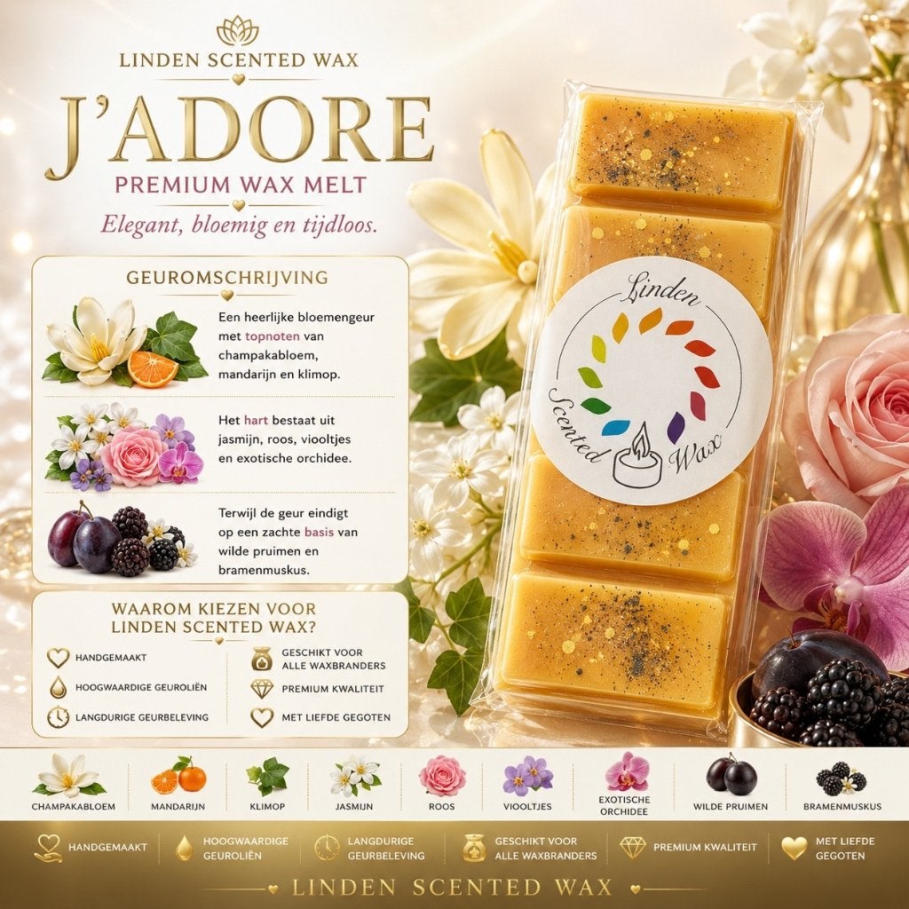Waxmelts JADORE parfum geur waxmelt snapbar handgemaakt, Ophalen of Verzenden, Nieuw, Was, Kaars