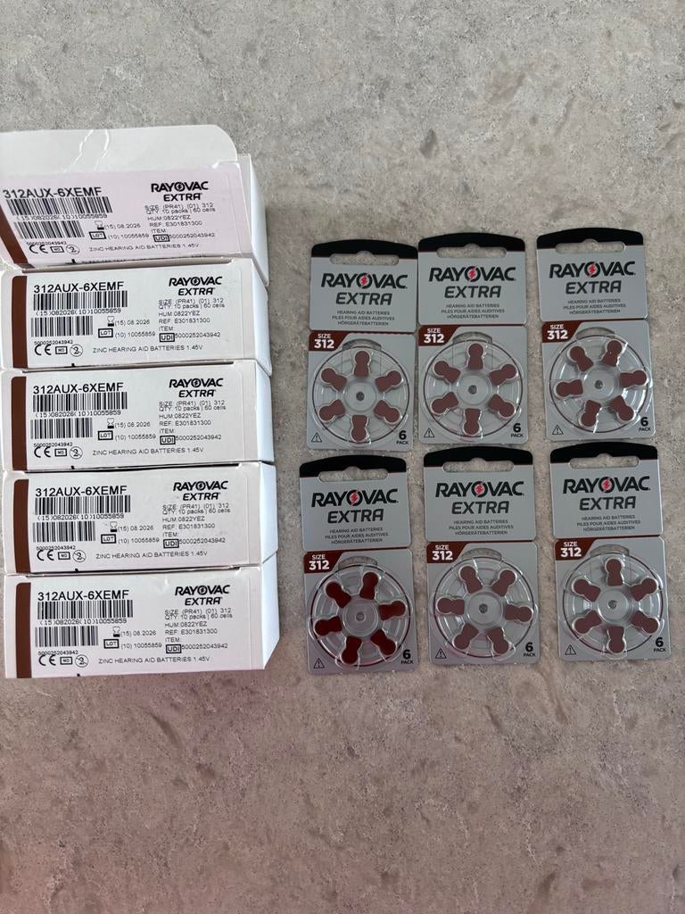Rayovac Extra 312 (PR41) Hoortoestelbatterijen, Ophalen of Verzenden, Nieuw