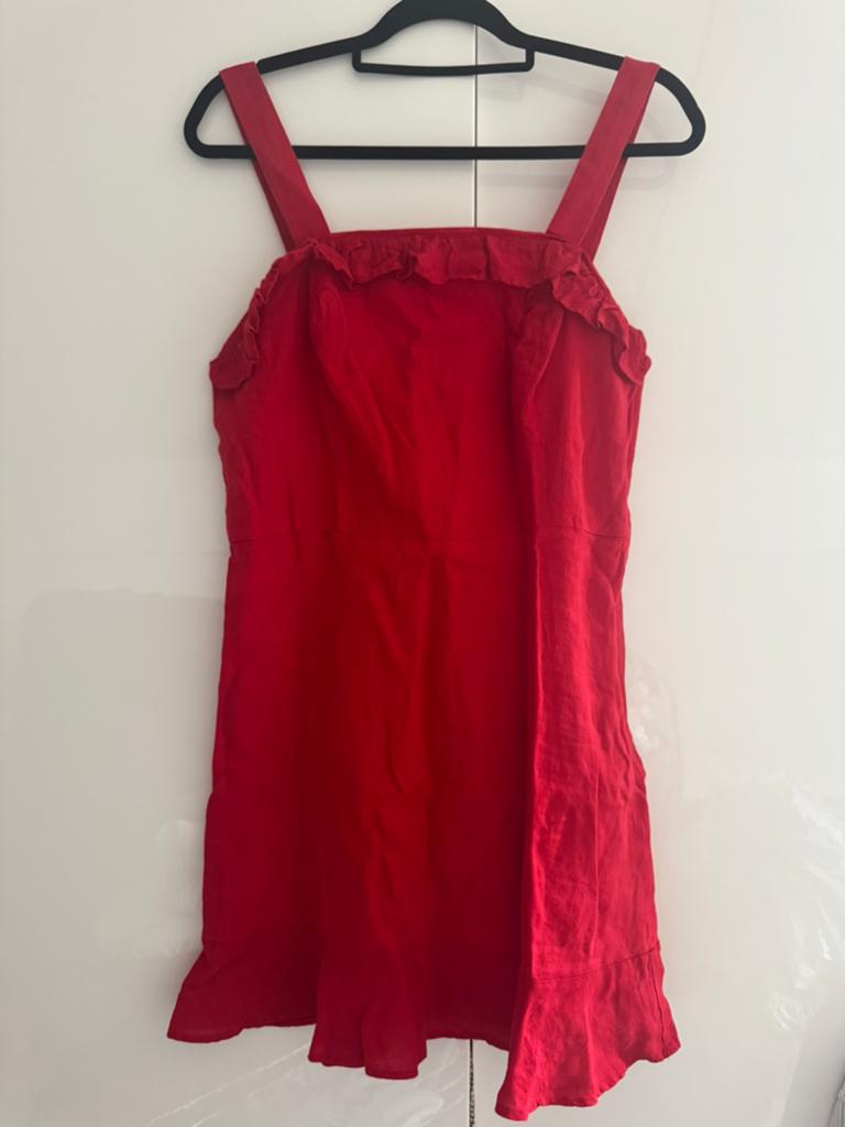 Mango rood linnen jurkje Maat M, Ophalen of Verzenden, Nieuw, Maat 38/40 (M), Rood
