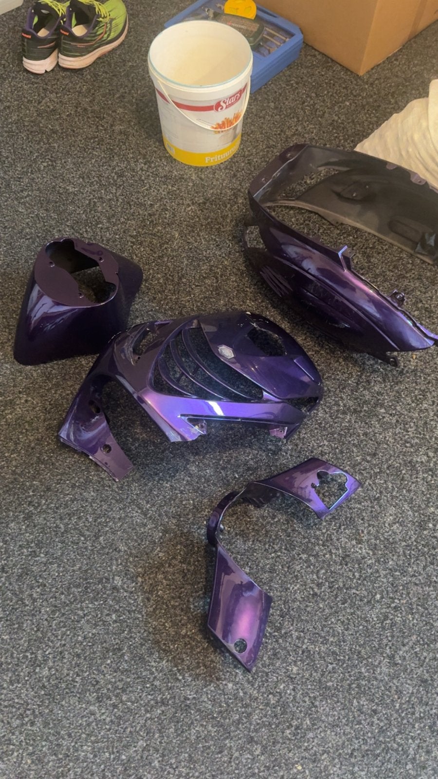 Piaggio zip Paarse RS1 Kappenset - schade, Ophalen, Gebruikt, Kap
