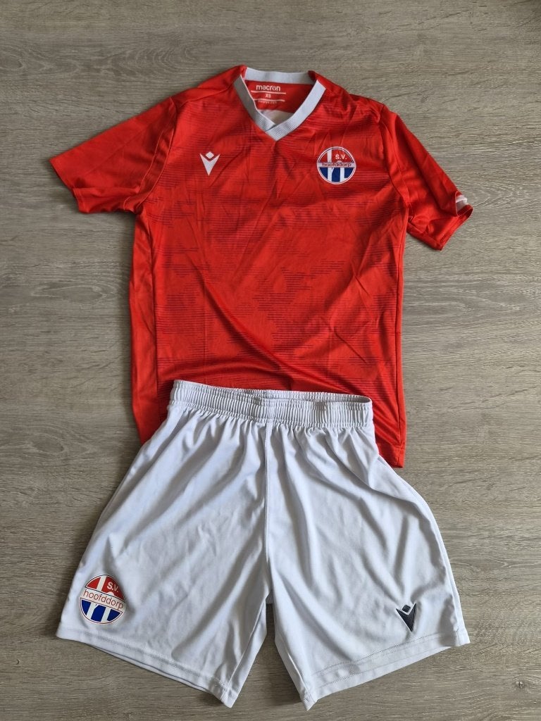 SV Hoofddorp Voetbal tenue Macron, Sport en Fitness, Maat XS of kleiner, Ophalen of Verzenden, Gebruikt, Shirt