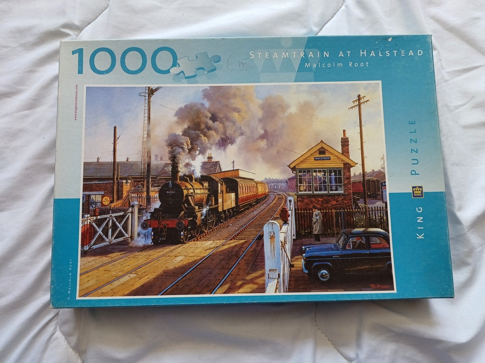 King Legpuzzel 1000 stukjes - Stoomtrein bij Halstead, Ophalen of Verzenden, 500 t/m 1500 stukjes, Gebruikt, Legpuzzel