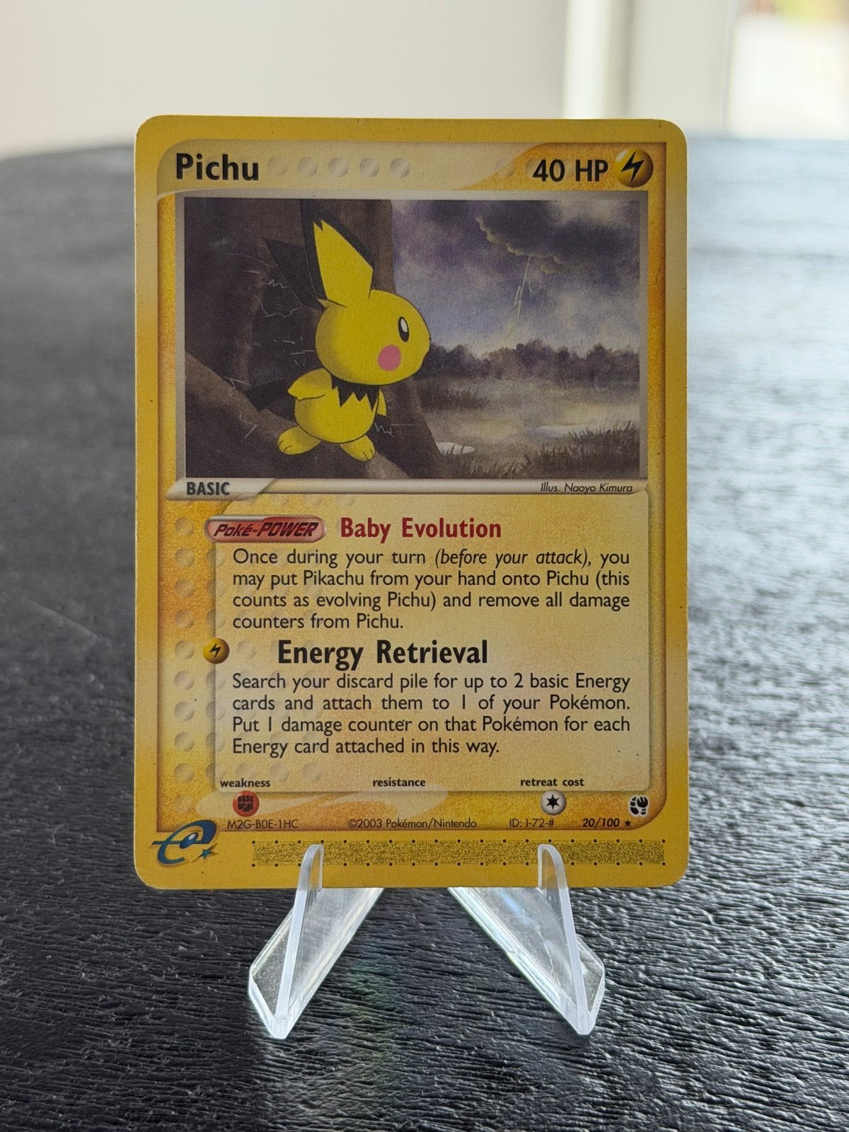 Pokémon Kaart: Pichu 20/100 (2003) - Zo goed als nieuw, Hobby en Vrije tijd, Ophalen of Verzenden, Zo goed als nieuw, Losse kaart