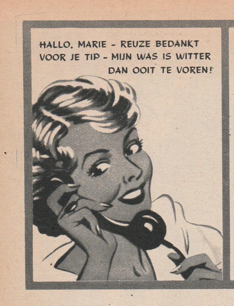 Retro reclame 1950 Castella Nijmegen wasmiddel de telefoon, Verzamelen, Retro, Verzenden, Overige typen