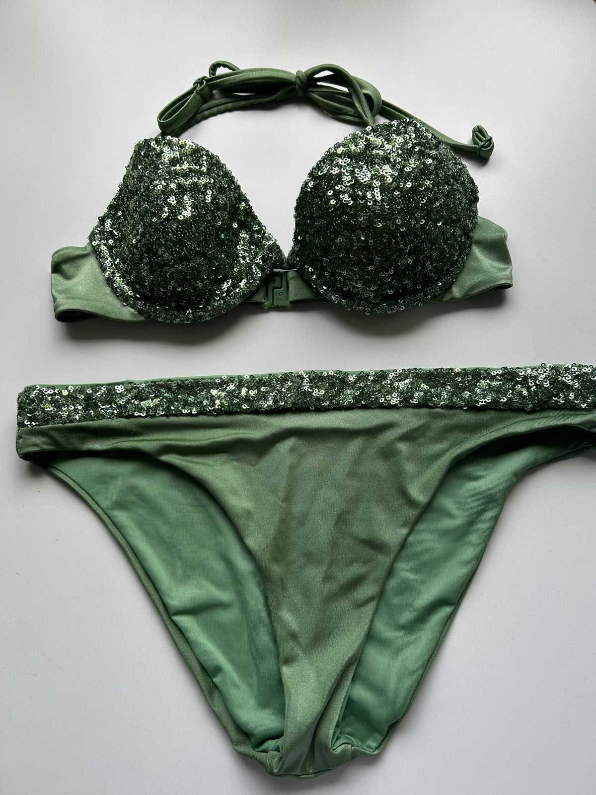 Calzedonia bikini met glitters - Maat S, Ophalen of Verzenden, Zo goed als nieuw, Groen, Bikini