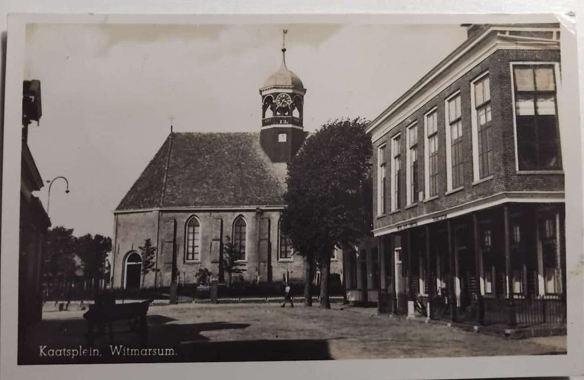 Fotokaart Witmarsum (Friesland) Kaatsplein – Gelopen 1941, Verzamelen, Ophalen of Verzenden, 1920 tot 1940, Gelopen, Friesland