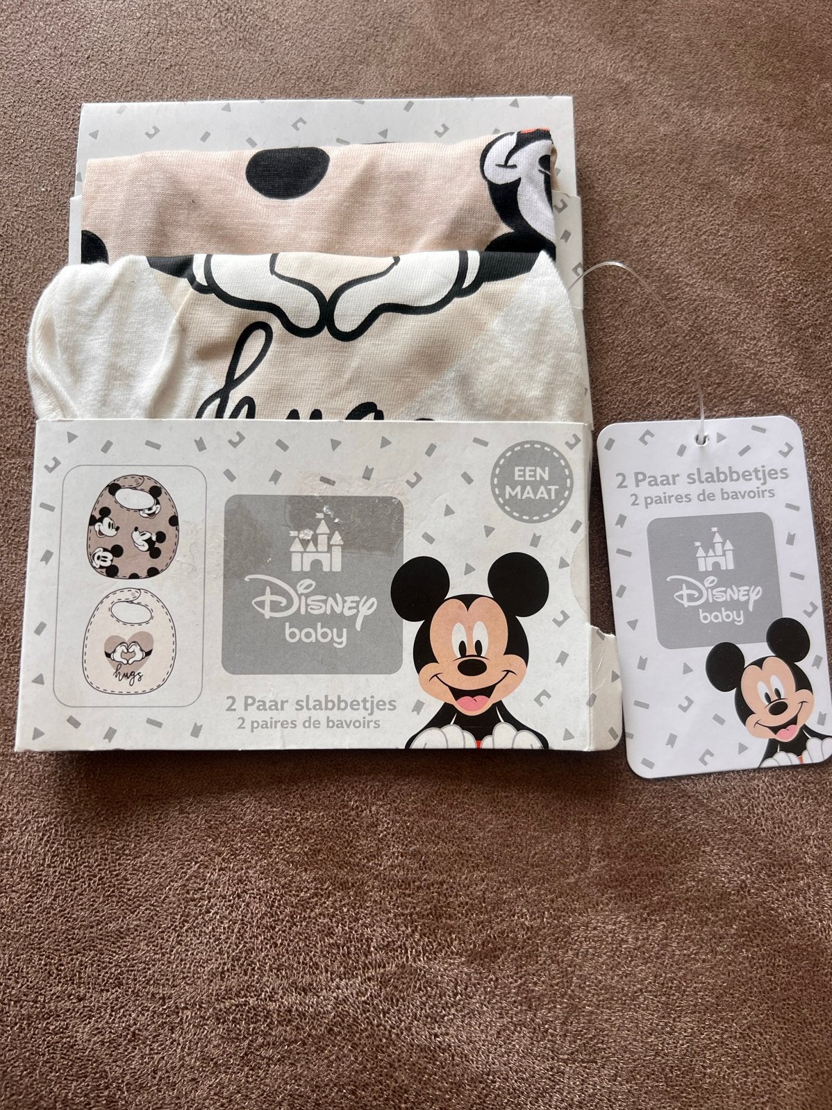 Disney Baby slabbetjes - Mickey Mouse (2 stuks), Ophalen of Verzenden, Nieuw, Jongetje of Meisje