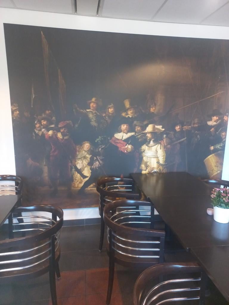 Groot wanddoek 'De Nachtwacht' - 280x220 cm, Antiek en Kunst, Ophalen of Verzenden