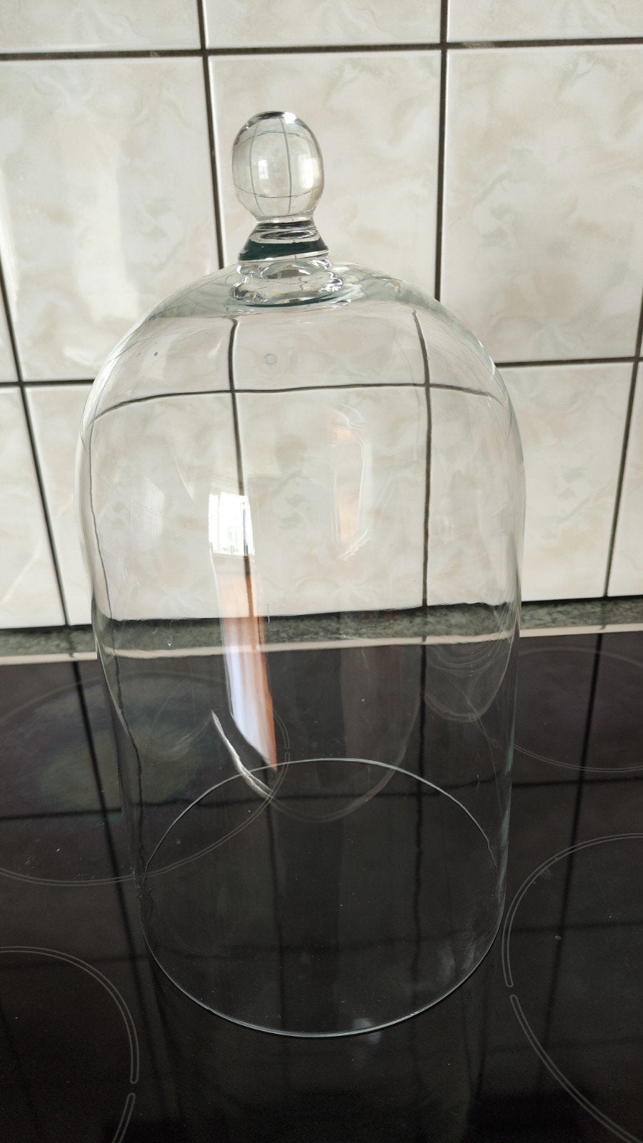 Glazen stolp met knop - 35 cm hoog, Ophalen