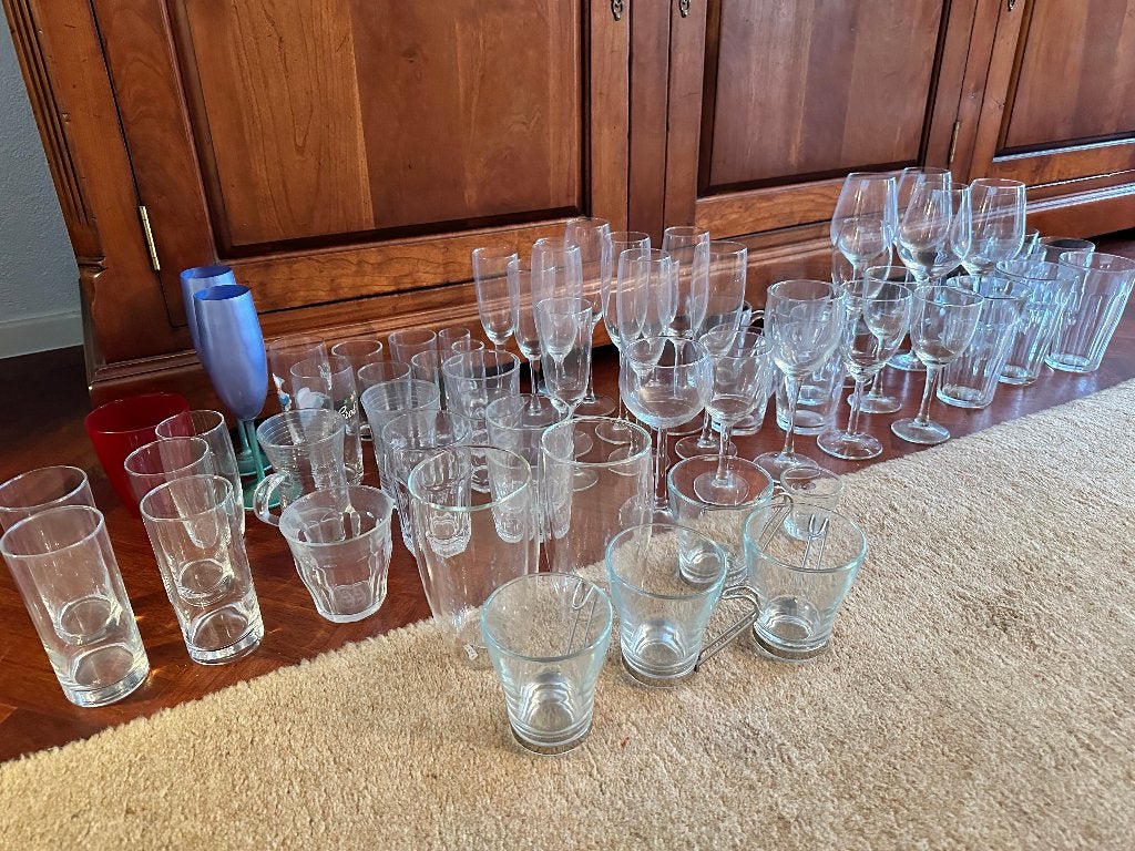 Diverse glazen & glaswerk – wijn-, champagne- en drinkglazen, Verzamelen, Ophalen, Zo goed als nieuw, Overige typen