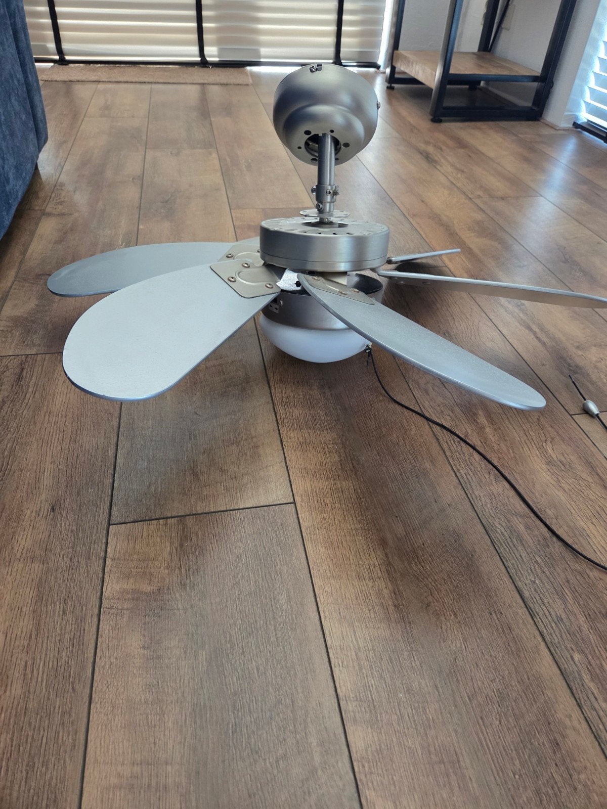 Plafondventilator met verlichting - Grijs/Zilver, Gebruikt, Grijs, Ophalen, Metaal