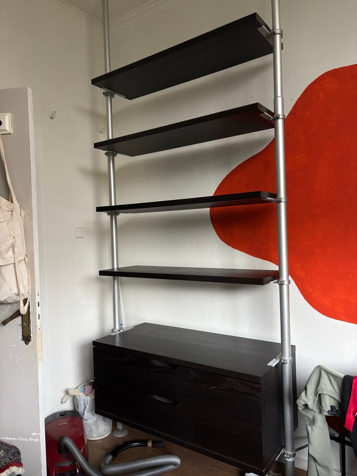 IKEA Stolmen kast met 2 lades en 4 planken zwart, Huis en Inrichting, Ophalen, Gebruikt