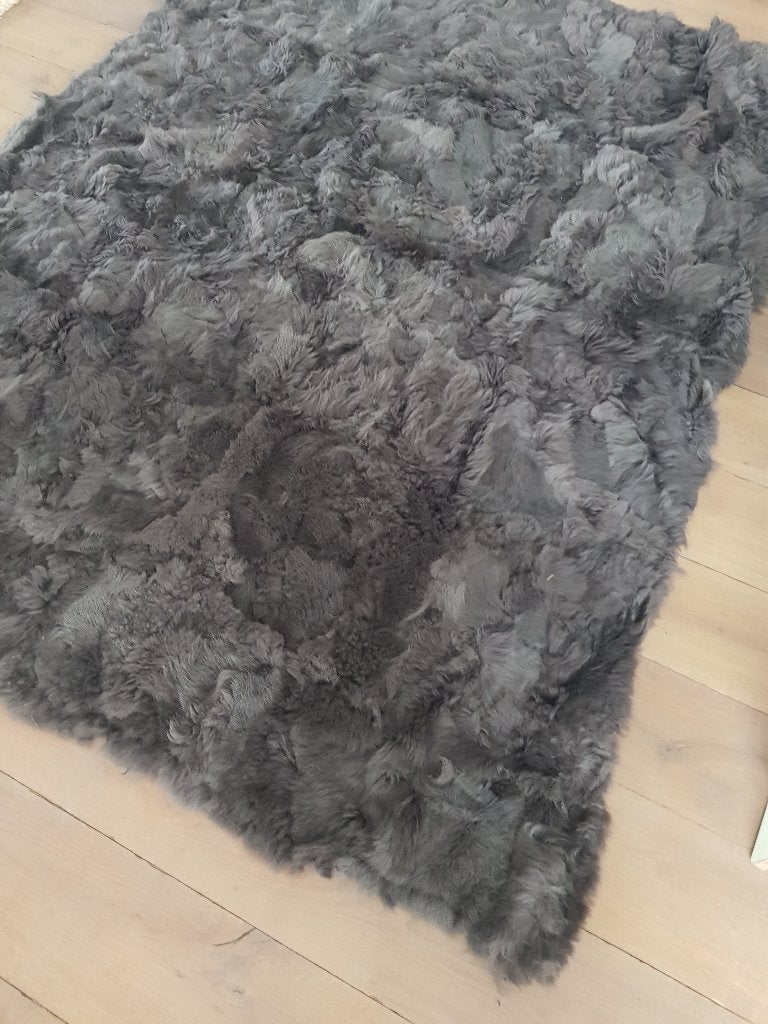 Foto 4 van Patchwork schapenvacht deken/kleed, 160 x 200 cm