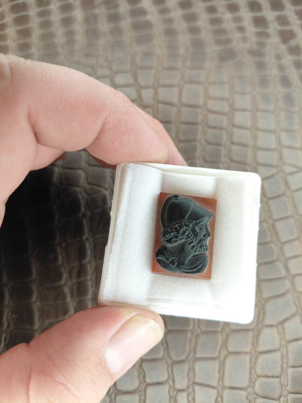 Romeinse gladiator onyx en carneool camee, Ophalen of Verzenden