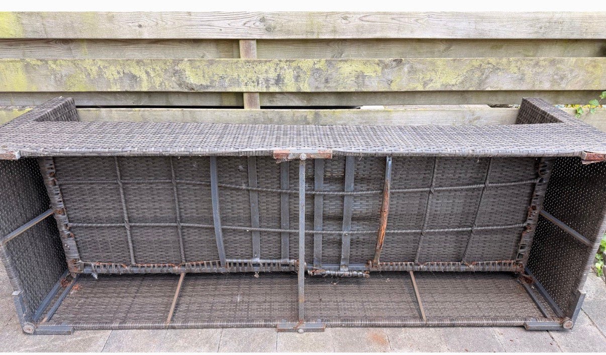 Gratis oud ijzer – metalen frame loungeset, Ophalen, Gebruikt, IJzer
