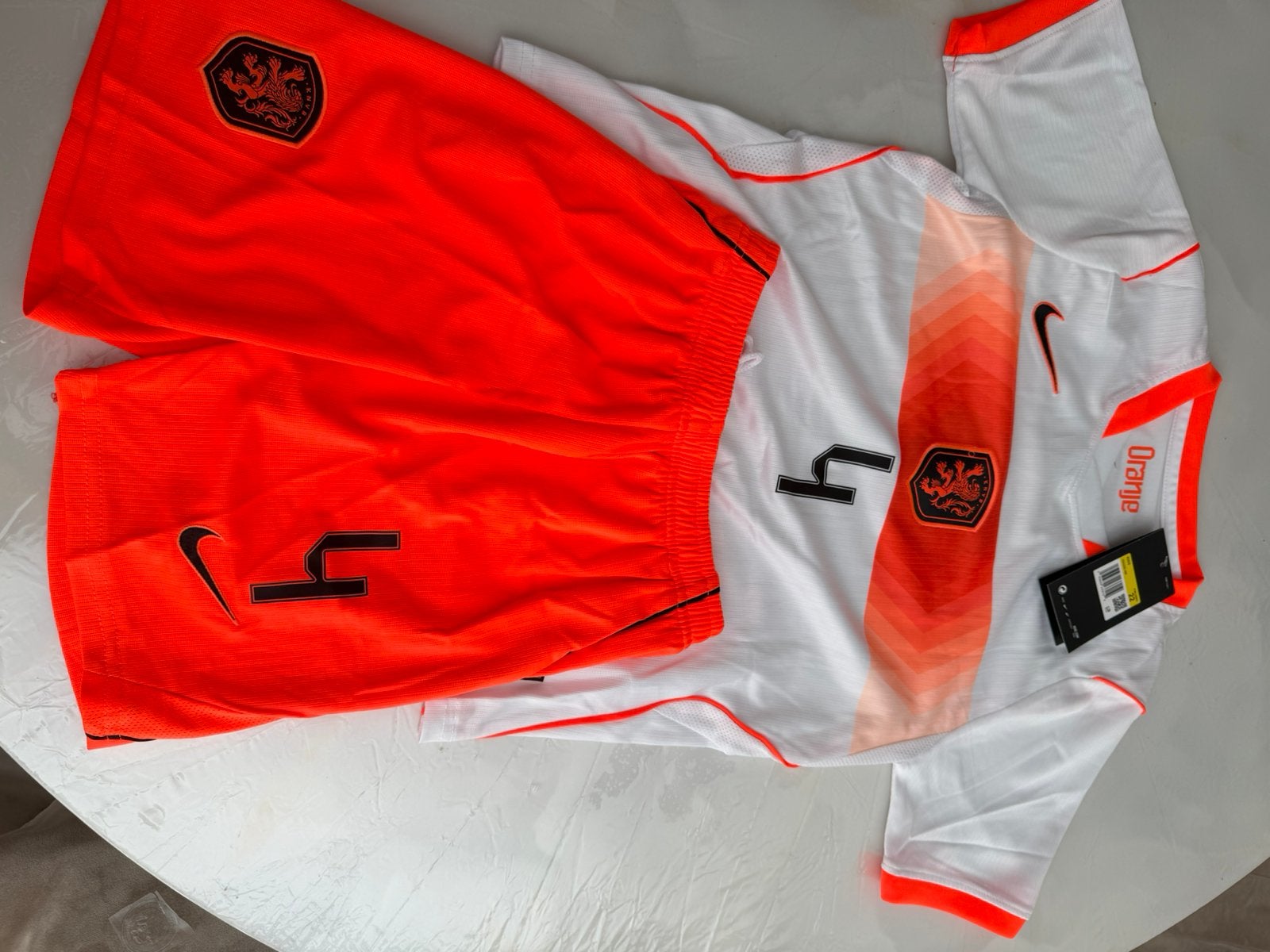 Nederlands Elftal Voetbalset Kids – Virgil #4, Maat XS of kleiner, Ophalen of Verzenden, Zo goed als nieuw, Shirt