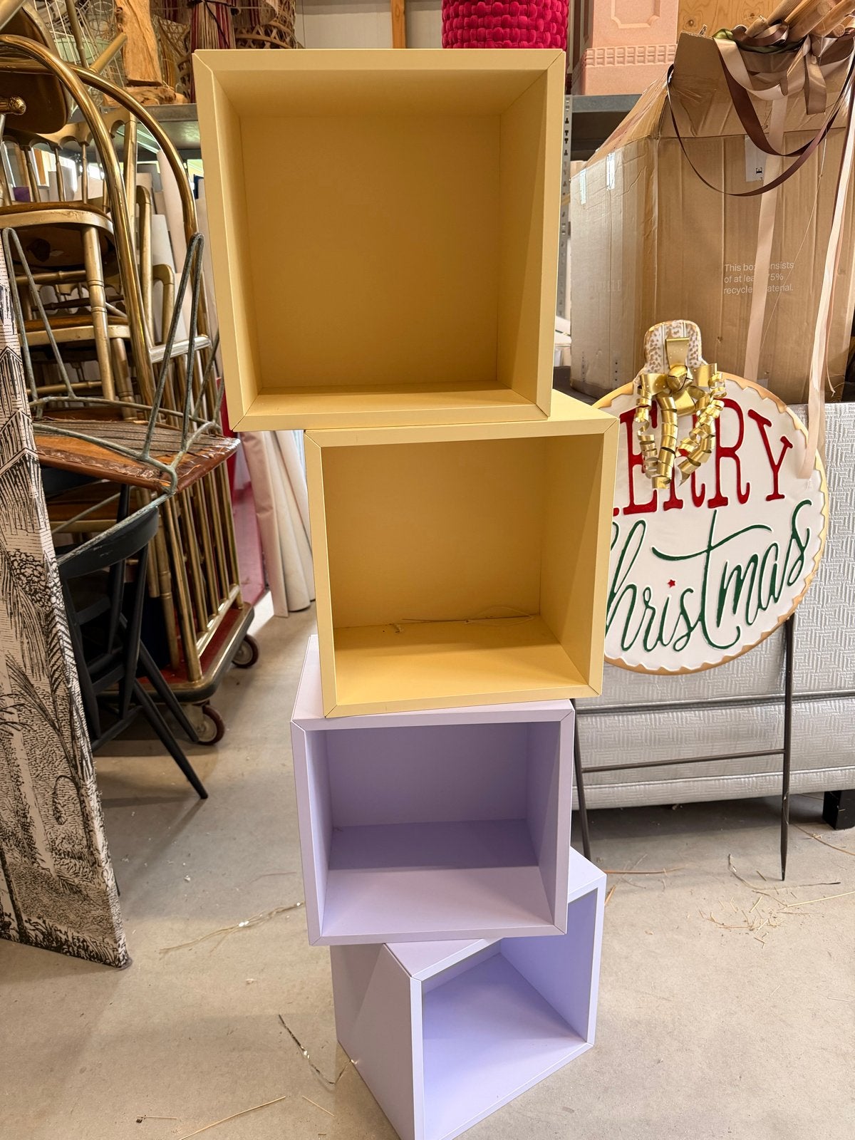 8x IKEA KALLAX/EXPEDIT kubussen - 4 geel, 4 lila, Ophalen, Gebruikt