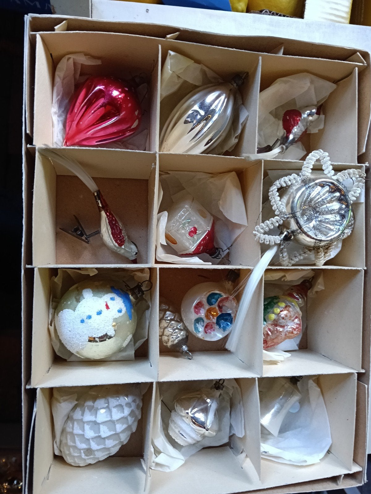 Vintage glazen kerstbal - huisje jaren '60 - kwikglas, Ophalen of Verzenden, Nvt, Nvt, Nvt