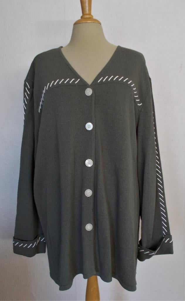Mooi groen/wit wol mix vest van Attitude! 50, Verzenden, Zo goed als nieuw, Maat 46/48 (XL) of groter, Groen