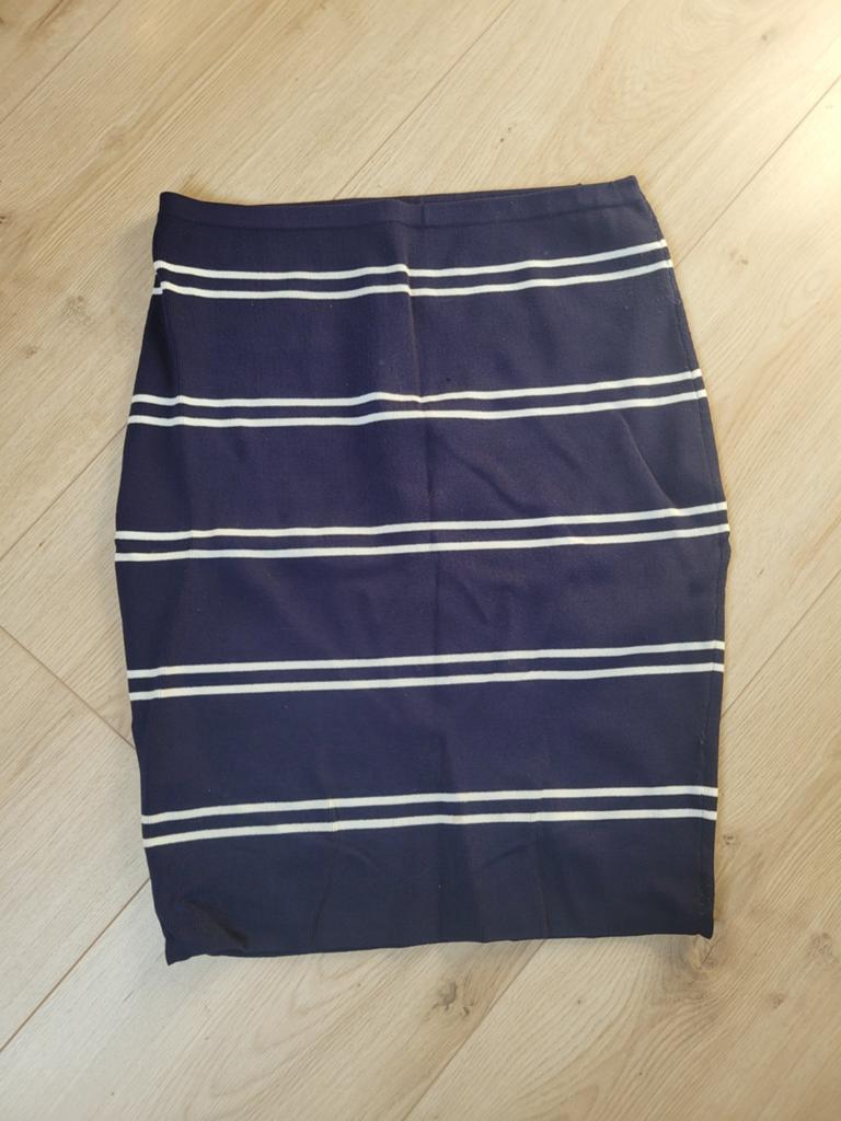 Rok gestreept Esqualo mt l blauw wit, Maat 42/44 (L), Esqualo, Zo goed als nieuw, Boven de knie