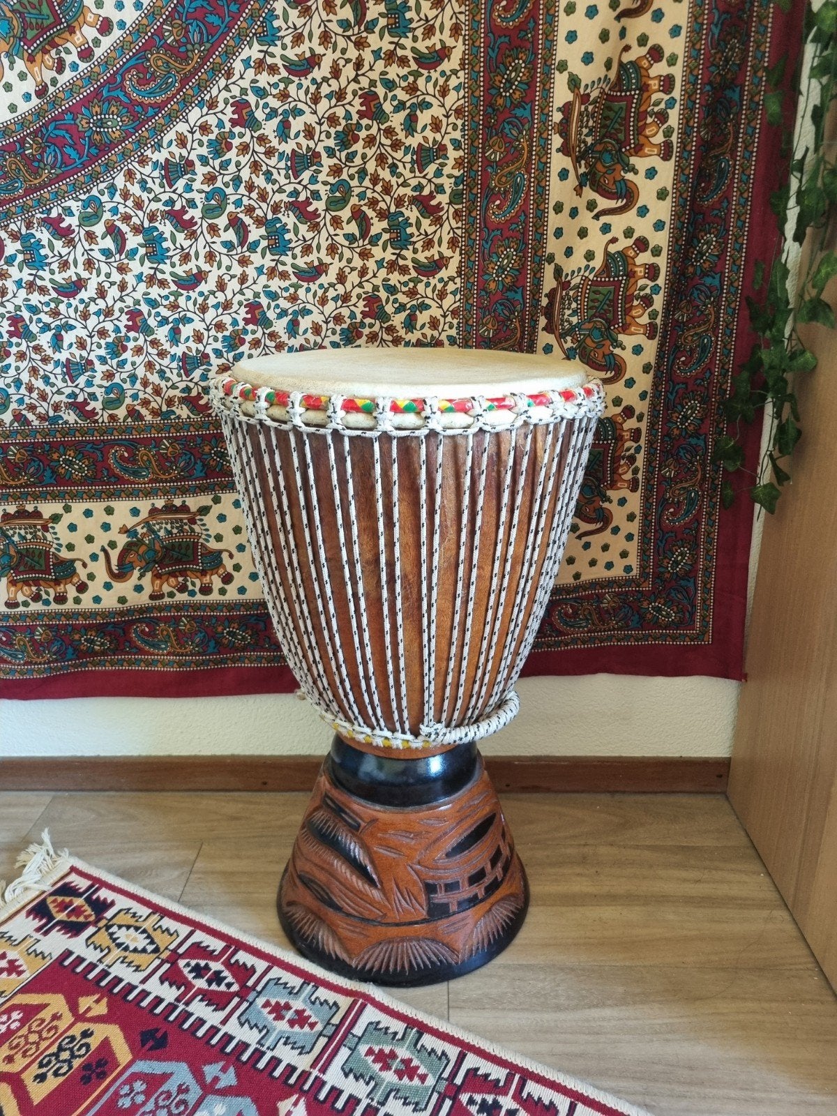 Mooie Djembe met draagtas - Handgemaakt, Muziek en Instrumenten, Percussie, Ophalen, Zo goed als nieuw, Trommel