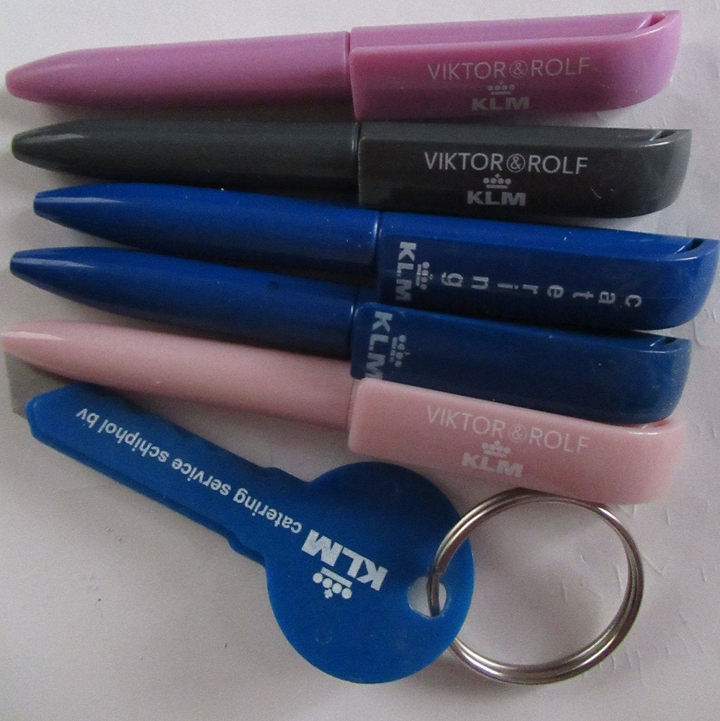 KLM kleine pennetjes 5 verschillende, Verzamelen, KLM Huisjes, Ophalen, Zo goed als nieuw, 1 t/m 20