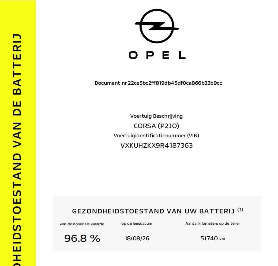 Opel Corsa Electric Yes 50 kWh | Stoel & Stuur verwm / Carpl, 12 maanden, Gebruikt, 355 km, Origineel Nederlands