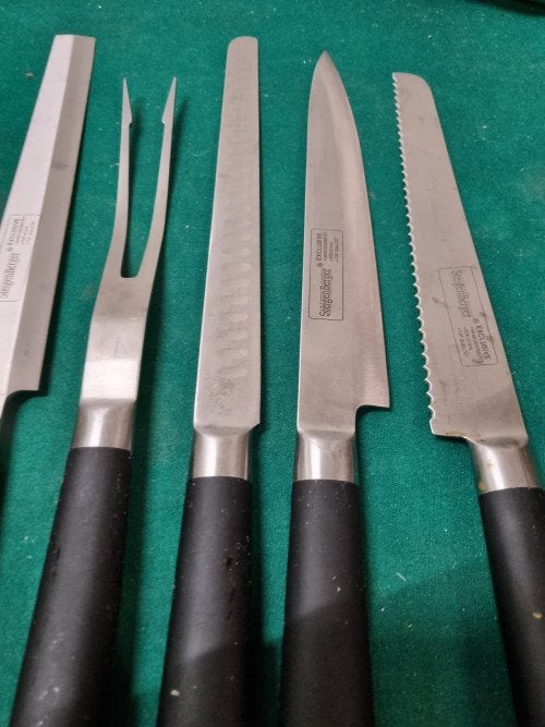 messen set en vlees vorken, Huis en Inrichting, Keuken | Bestek, Ophalen of Verzenden, 'T Olde Gre-j, Info@toldegrej.nl, Endepoelstraat 20f Didam
