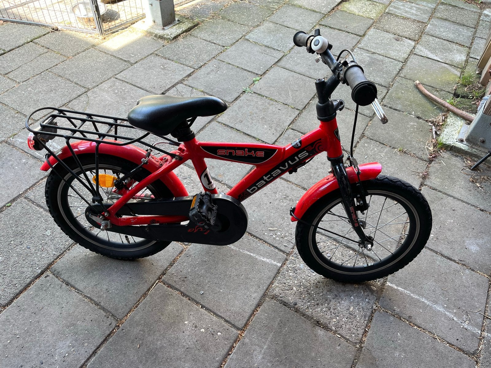 Batavus Snake kinderfiets 16 inch - Rood, Ophalen, Gebruikt, Terugtraprem, 16 tot 20 inch