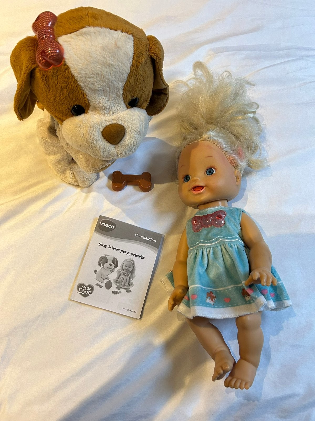 VTech Suzy en Puppy Little Love, Kinderen en Baby's, Speelgoed | Poppen, Ophalen of Verzenden, Zo goed als nieuw, Babypop
