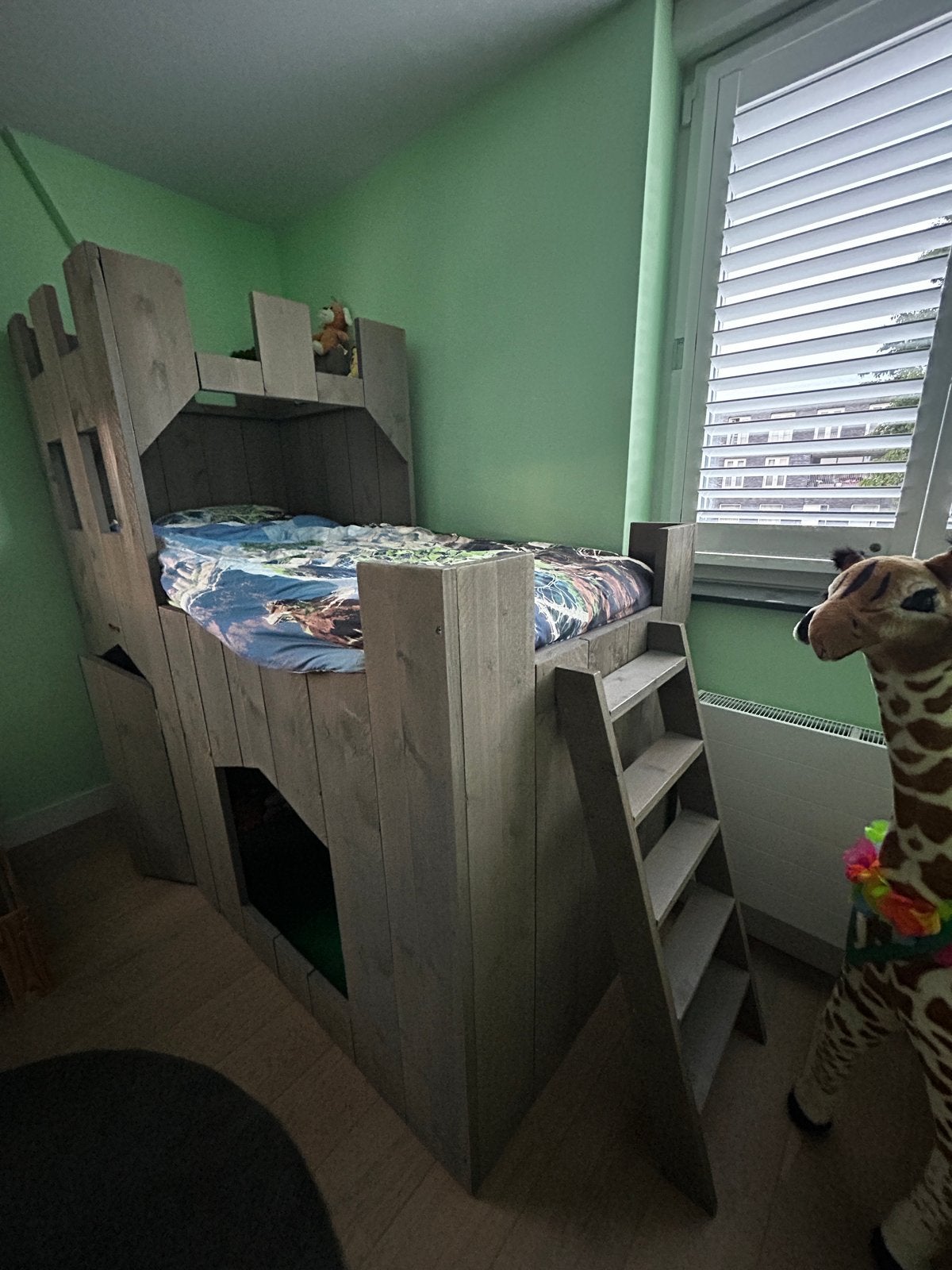 Uniek Kasteelbed met Speelruimte - 103x213cm, Kinderen en Baby's, Kinderkamer | Bedden, Gebruikt, 180 cm of meer, 100 cm of meer