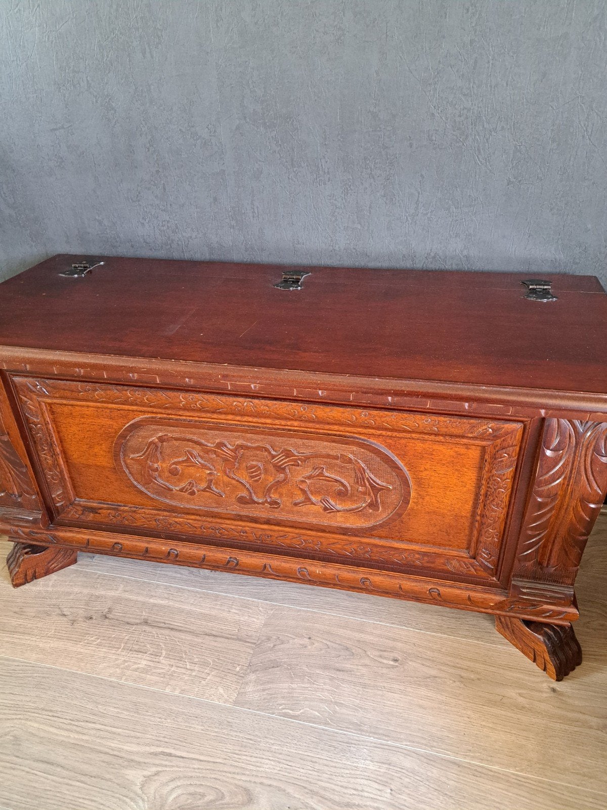 Notenhouten dekenkist 1.m x 0.40 cm, Huis en Inrichting, Woonaccessoires | Kisten, Ophalen of Verzenden, Gebruikt, 50 tot 100 cm